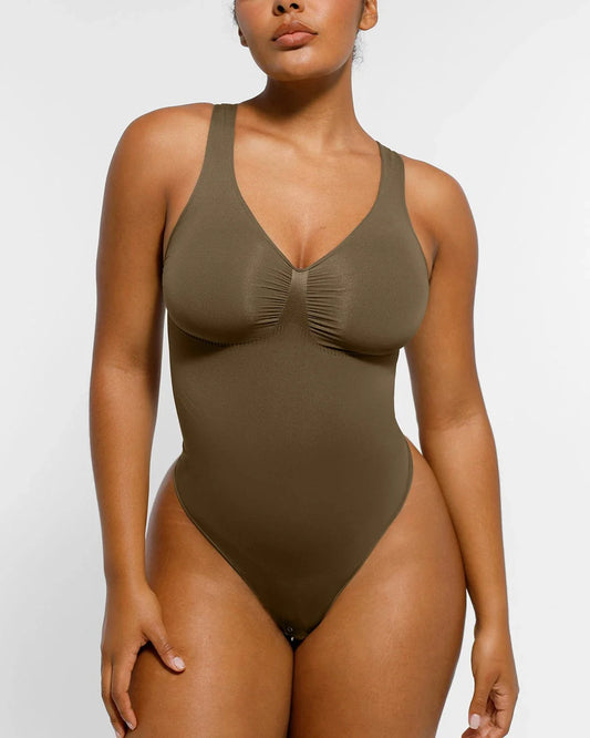 2.0 V-Neck Thong Bodysuit