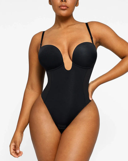 AirSlim® Deep Plunge Low-Back Thong Bodysuit