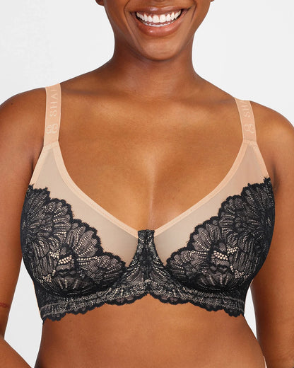 Supportive Unlined Lace Underwired Bra